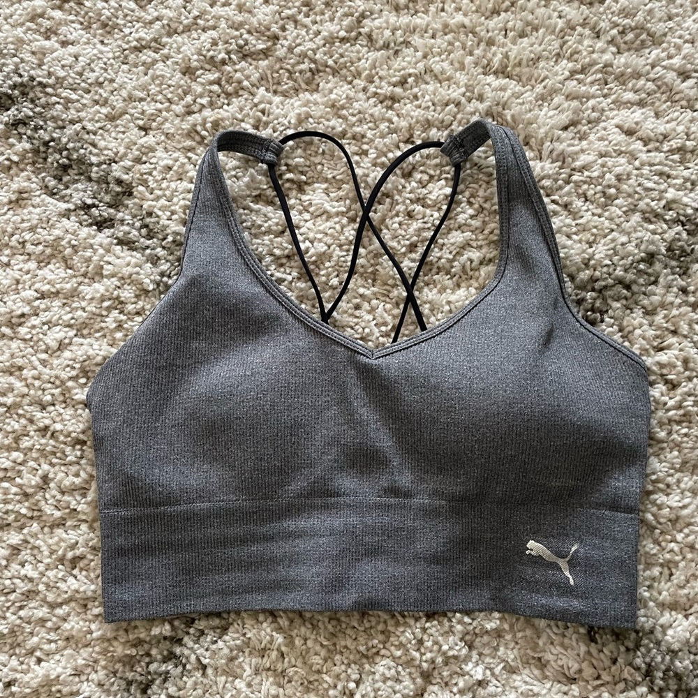 Gray puma sports bra